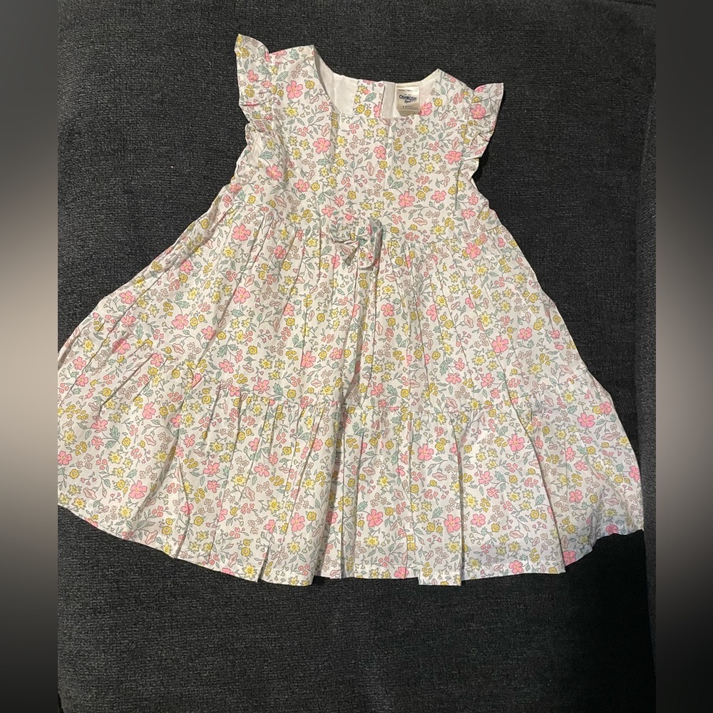 OshKosh B'gosh Floral Kids Dress - White, Pink, Yellow